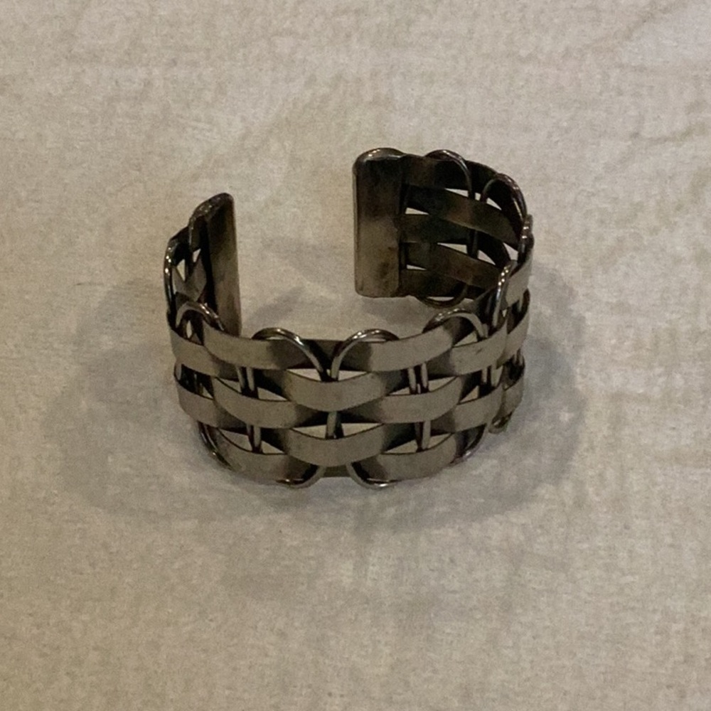 Silver Woven Women’s Cuff Bracelet